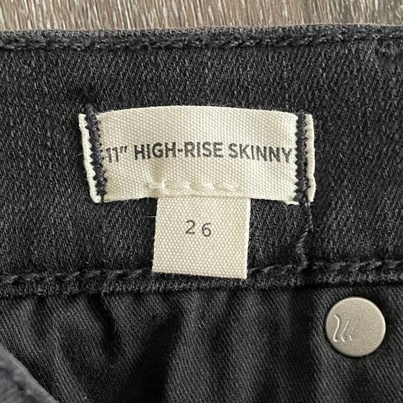 NWT Madewell 11” High-Rise Skinny Jeans in Lunar Wash Black Grey - Size: 26 - Picture 6 of 10